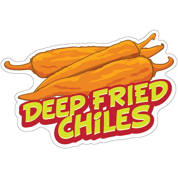 Deep Fried Chiles Decal Concession Stand Food Truck Sticker, 24" x 10", D-DC-24 Deep Fried Chiles19